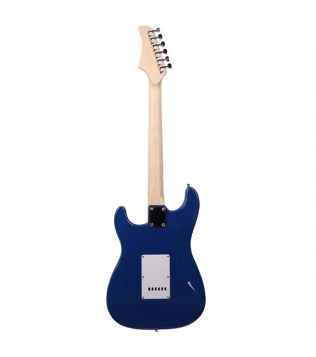 Glarry GST Maple Fingerboard Electric Guitar Bag Shoulder Strap Pick Whammy Bar Cord Wrench Tool Blue