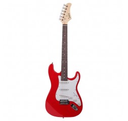 Glarry GST Rosewood Fingerboard Electric GuitarBagShoulder Strap Pick Whammy Bar Cord Wrench Tool Red