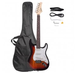 Glarry GST Rosewood Fingerboard Electric GuitarBagShoulder Strap Pick Whammy Bar Cord Wrench Tool Sunset Color
