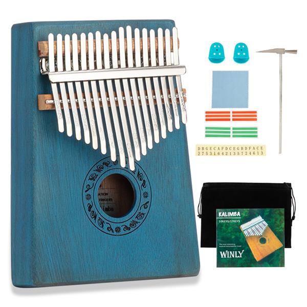 Portable Mahogany Kalimba with Hand-Rest Design Perfect Gifts for Kids Velje 17 Keys Thumb Piano with Waterproof Protective Box Adult/Beginners 